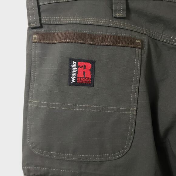 Wrangler Riggs Workwear Ripstop Ranger Cargo Pants Double Knee Green Sz 38x40 - Picture 5 of 14